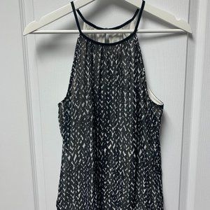 Black and White Sleeveless Blouse